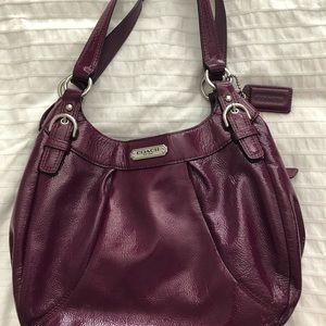 Coach Purse leather dark purple